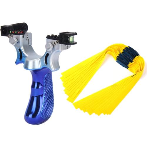 Laser Slingshot With 10PCS Flat Rubber Band High Precision Fast Pressing Precision Infrared Shooting Outdoor Hunting Sling Shot
