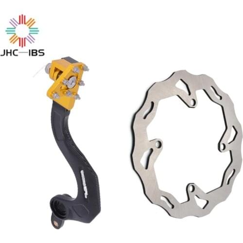 Motorcycle Rear Brake Disc Rotors Rear Foot Brake Lever Pedal Silver For Suzuki RMZ450 RMZ 450 2008-2019