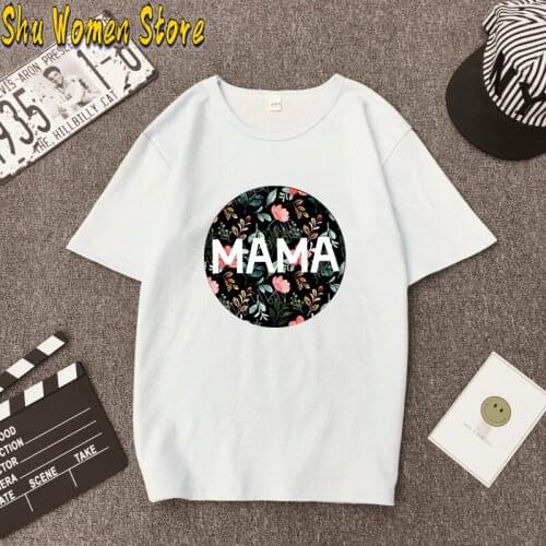 Mama Letter Print T-shirt Mothers Day Gift Top Women Fashion O-neck Short Sleeve Casual Hundred Clothes Summer Wear vintage