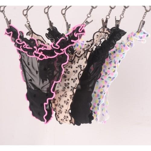 5PCS Sexy Cartoon G-strings Thongs Woman Thong Transparent Panties Mix Knickers Underwear Female Underpants Intimates