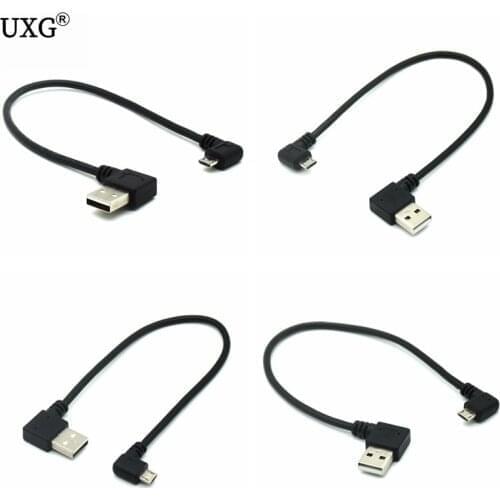 Up & Down & Left & Right Angled 90 Degree USB 2.0 male to mciro USB Data Sync and Charge Extender for Tablet Mobile Phone 25cm