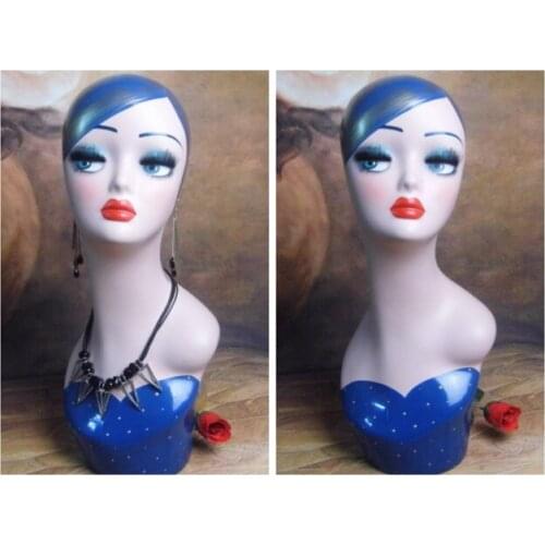 High Quality Fiberglass Female Mannequin Dummy Head For Earrings &Hat & Jewelry Display ,Vintage Manikin Heads