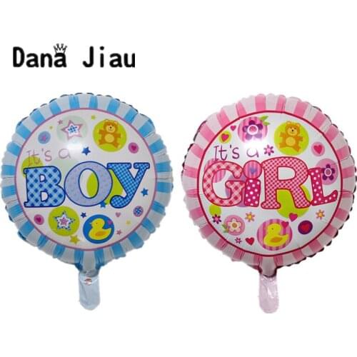 1pc 18inch baby boy/girl letter round foil balloon pink/blue cartoon bithday 100days party celebrate decoration kids toy