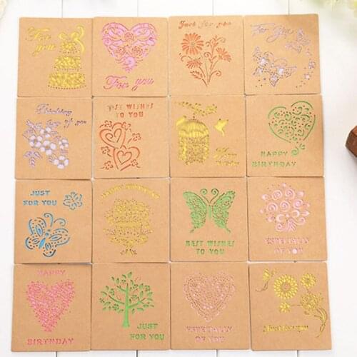 1PC Forest Style Hollow Kraft Paper Small Card Birthday Greeting Card Holidays Mother 's Day Greeting Cards