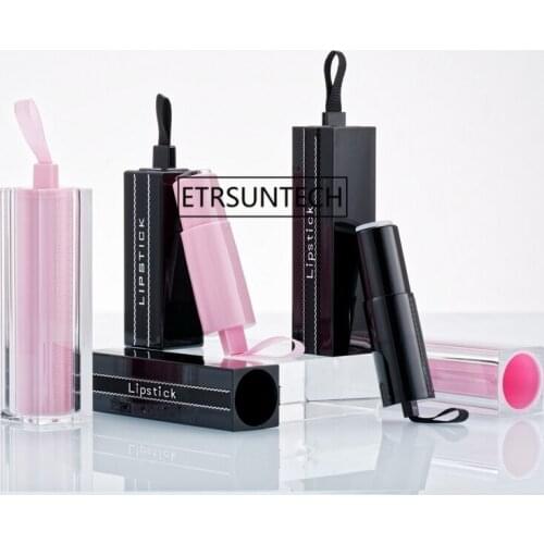 12.1mm DIY Empty Square lipstick tube bottle Mouth Lip Balm Stick Sample Cosmetic Container With Ribbon F1964