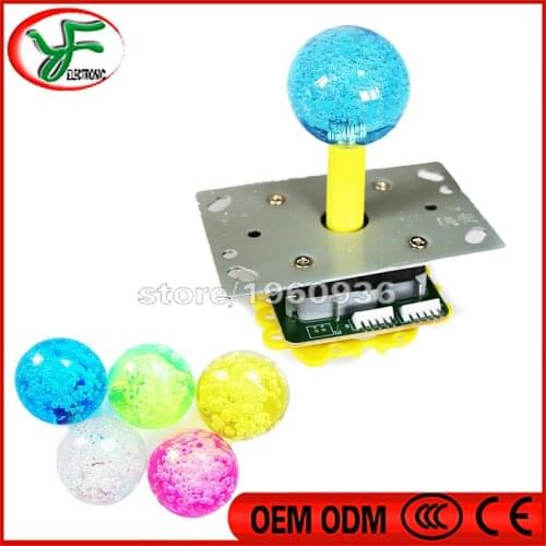 2pcs/lot crystal bubble top ball joystick with microswitch for DIY jamma arcade game machine/ Fishing game machine parts