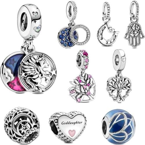 2020New 925 Sterling Silver Unicorn Guardian Hand Charm Fit Original 3mm Bracelet Bangle For Women Birthday Fashion Jewelry Gift