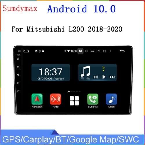 8core android10 car radio multimedia player for MITSUBISHI L200 2018 2019 2020 car gps navigation audio stereo carplay DSP