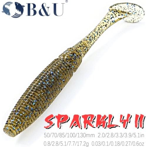 B&U Fishing Lures 5cm 7cm 8.5cm 10cm 13cm Artificial Baits Wobblers Soft Lures Shad Carp Silicone Fishing Soft Baits Tackle