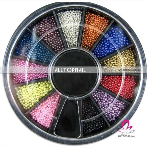 Free Shipping by DHL- 12 color Nail Art mini beads Professional 3D Nail Art Decoration 50 WHEELS