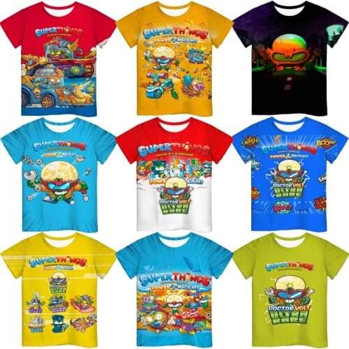 Children Super Zings 7 T-shirt Summer Kids Superthings Power Machines Tshirts Toddler Cartoon Anime T Shirt Boys Girls 3D Tees