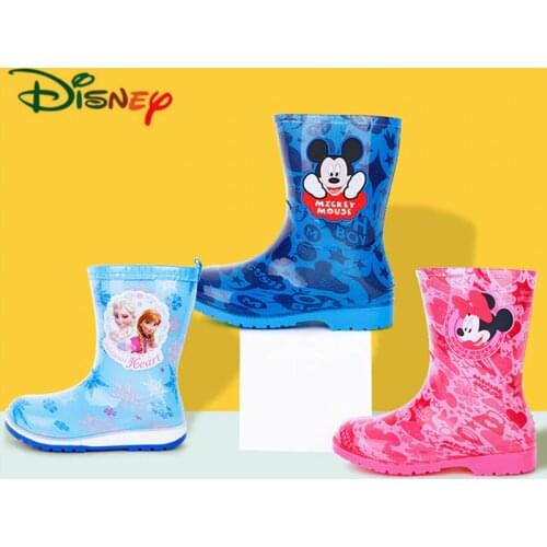 New Disney Princess Frozen Children Rain Boots Rubber Shoes Cartoon Men And Women Rainboots PVC Girls Water Shoes Christmas Gift