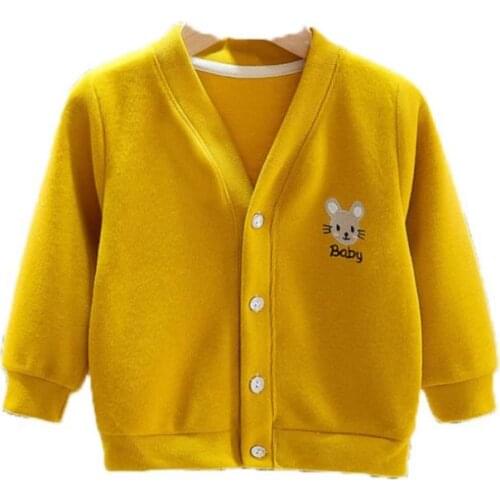 Childrens new sweater Autumn Cotton Tops Baby Childrens Clothing Boys Girls Cartoons Knitted Cardigan Sweater Kids clothes0-4Y