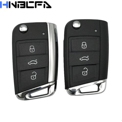 For Volkswagen VW Passat Golf 7 MK7 Beetle Bora Polo Seat Leon Skoda Octavia Replacement Remote Car Key Case 3 Button