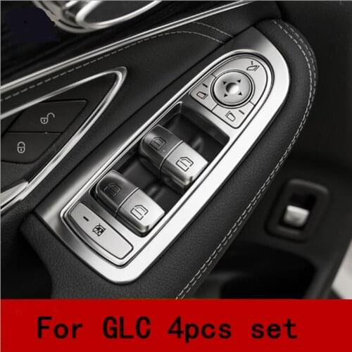 40pcs New Car styling Cover Decoration Trim Window Lift Button Switch Sticker Frame for Mercedes Benz CGLC