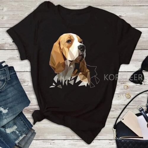 Beagle T Shirt Casual Women Cute Dog T-Shirt Funny Cool Print T Shirt Aesthetic Casual Short Sleeve Tops for women punk clothes