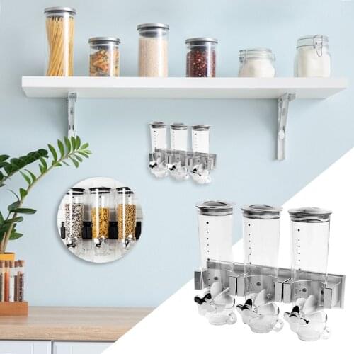 Indispensable ABS Wall Mount Dry Food Cereal Dispenser Airtight Kitchen Storage for Cereal Nuts Coffee Beans Candy Oatmeal Rice