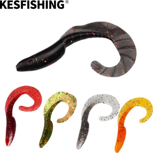 KESFISHING Fishing Lure Soft Silicone Dragon Hog 9cm 10pcs 4.6g Grub Lure Edible Crankbait Wobbler Fishing Pikes Jigging Lure