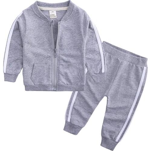 Newborns Infant 2019 Autumn New Toddler Boys Girls Casual Clothing Sets Baby Striped Jacket+pants Sport 2pcs Suit Toddler Sets