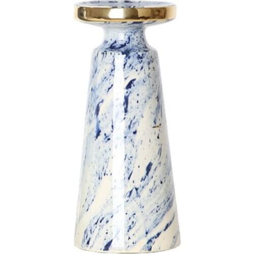 Creative modern simple electroplating ceramic quicksand Candlestick decoration fashion light luxury living room home soft