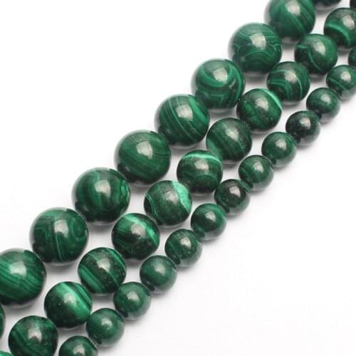 Natural Genuine Green Malachite Stone Round Beads For Jewelry Making 15inches 6/8/10mm Natural Gem Stone Beads DIY Bracelet