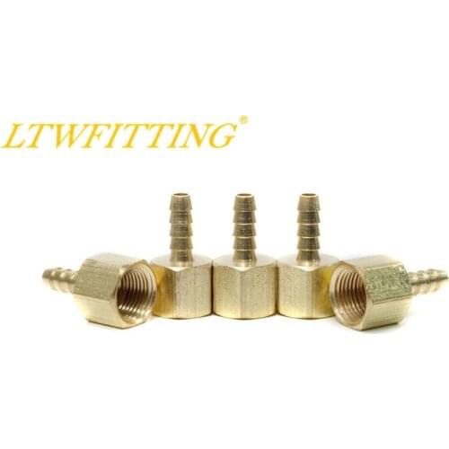 LTWFITTING Brass Fitting Coupler 1/4" Hose Barb x 3/8" Female NPT Fuel Boat