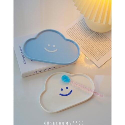 Korean Style Kawaii Cloud Shape Plate Breakfast Plate Dessert Plate Cake Plate Jewelry Plate Childrens Dinner Plate