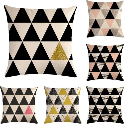 Nordic Style Cushion Cover Geometric Cushion Yellow Decorative Pillows Linen Cushions Cover Home Decor Pillow For Sofa
