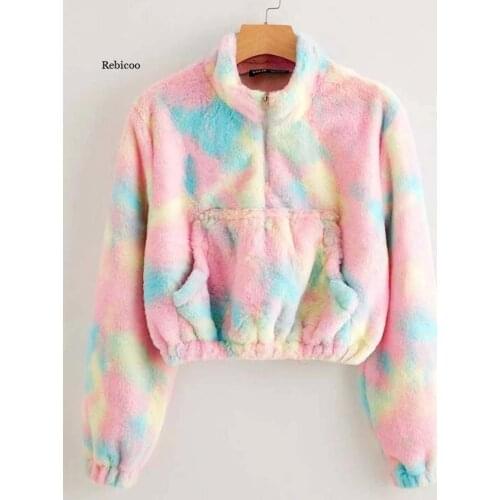 New Winter Women Faux Fur Sweatshirt Collar Shaggy Leopard Hoodies Vintage Long Sleeve Women Sweatshirt Outerwear Plus Size 4Xl
