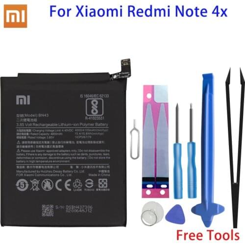 Xiao Mi Original Replacement Phone Battery For Xiaomi Redmi Note 4X / Note 4 global Snapdragon 625 4000mAh BN43 Phone Battery
