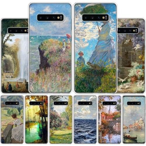 Hot Claude Monet Garden Lotus Bridge Cover Phone Case For Samsung Galaxy S10 S20 Ultra Note 10 9 8 S9 S8 Plus Pro Lite S7 S6 J4