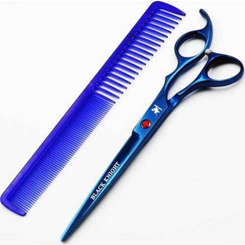 7 Inch Professional Hairdressing Scissors Pet Grooming Scissors Barber Cutting Shears Blue style With comb