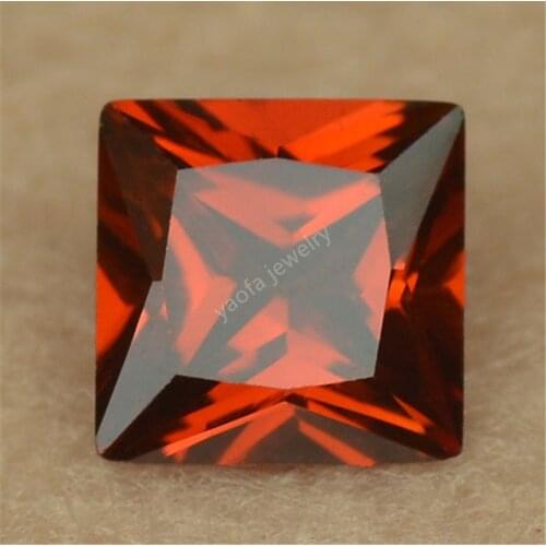 Sale 1.5*1.5~12*12mm 5A Square Princess Cut Shape Synthetic Cubic Zirconia Stone Deep Garnet Color Loose CZ Gems For Jewelry