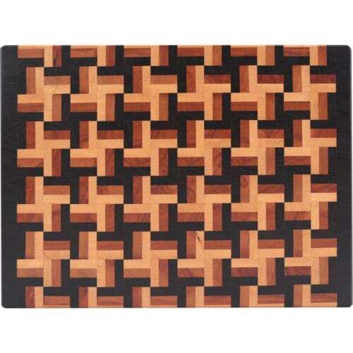 Soandora End Grain Cutting Board Bilinga Maple Wenge Star Pattern