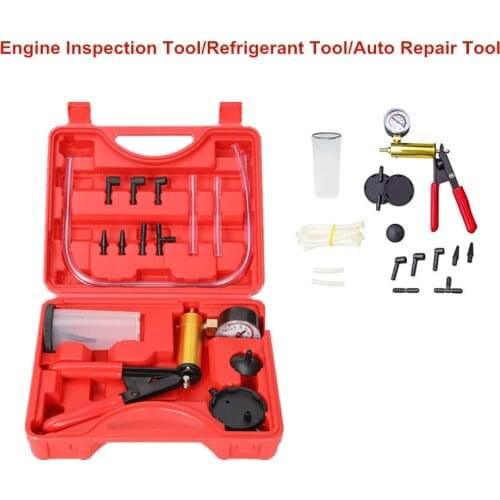 Manual Vacuum Bleeding Brake Fluid Bleeder Tools Vacuum Pistol Pump Tester Kit Aluminum Pump Pressure Vacuum Gauge Auto Repair