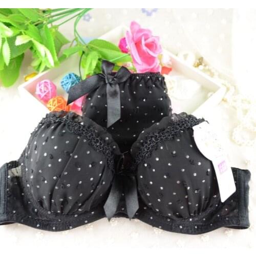 Sexy Lingerie Elegant 3/4 Cup Bra Panty Dot Lace Women Underwear Set Bra Push Up Bra Set