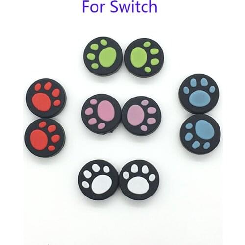 120 pcs Cute Cat Paw Claw Silicone Analog Controller Thumb Stick Grips Cap For Nintendo Switch NS Controller Joy-Con ThumbStick