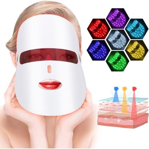 7 Color Led Face Mask Skin Rejuvenation Face Care Face Tightening Photon Light Therapy Mask Anti-Aging Anti-wrinkle Led Therapy