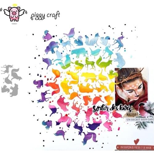 Piggy Craft metal cutting dies cut die mold Squirrel fox deer bird bear Scrapbook paper craft knife mould blade punch stencils