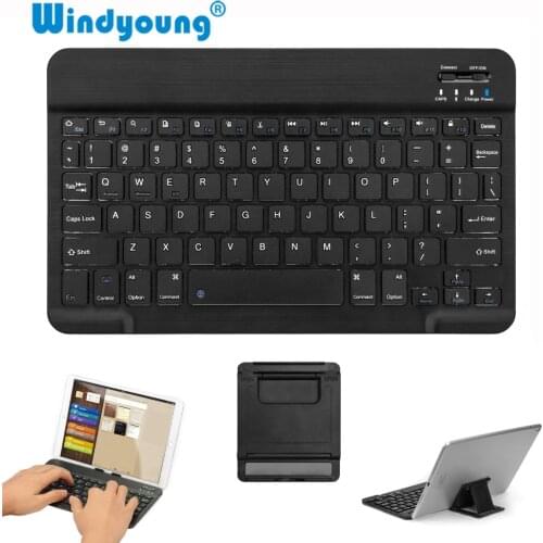 Slim Portable Mini Wireless Bluetooth Keyboard with Stand For Tablet Laptop Smartphone iPad Support IOS Android System Universal
