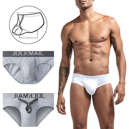 Jockmail Mens Briefs Adjustable Cock Strap Bulge Pouch Cotton Panties Underwear Trunks Gay Sexy Underwear