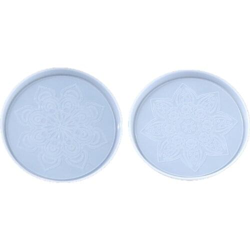 U90E Datura Flowers Coaster Epoxy Resin Mold Cup Mat Mug Pad Silicone Mould DIY Crafts Home Decortaions Casting Tools