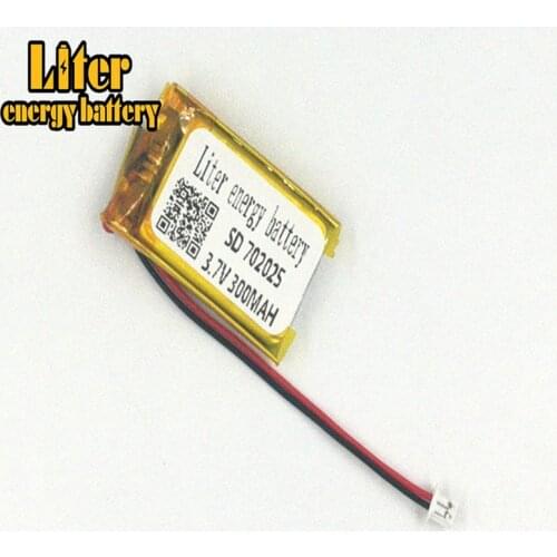 Plug 1.25-2P 702025 300mah 3.7v Rechargeable lipo battery solar li ion polymer lithium battery MP3 MP4 MP5 small toys