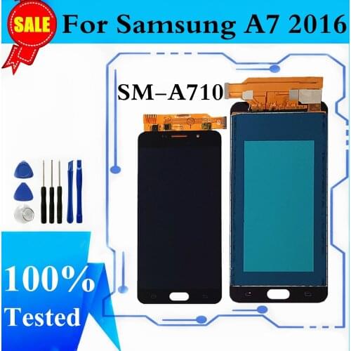 A710 LCD Replacement For Samsung Galaxy A7 2016 A710 A710F A710M LCD Display Touch Screen Digitizer Assembly Replacement