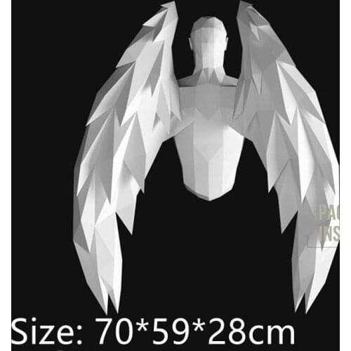 3D Papercraft Paper Halloween Wall Decor White Angel Wings Art Decorations Home Hallway Party Decorations Diy Toys