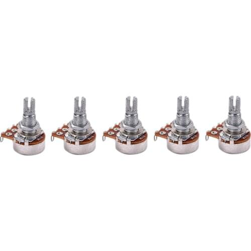 5 Pieces Long Shaft Guitar Potentiometer Pot for Musical Instrument Parts