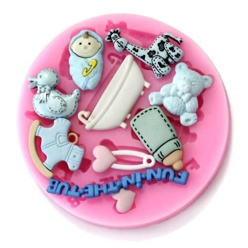 Free shipping Bathtub duck baby cooking tools fondant DIY cake silicone moulds chocolate baking decoration candy Resin craft