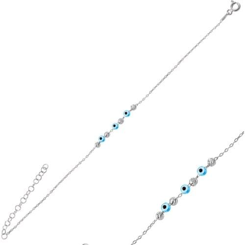 KUTAYDAN 925 Sterling Silver Dorica Ball Eyes Bracelet