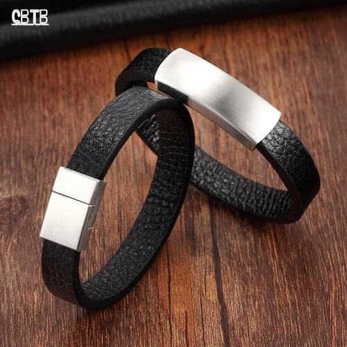 Black Leather Bracelet for Men Stainless Steel Domineering Anti-fatigue Buddha Bracelet Jewelry Gifts Can Be Customized