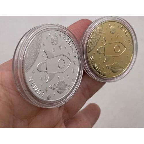 CO38 Lumen Stellar Quick Micropayment Currency Gold or Silver Commemorative Crypto Coin Cryptocurrency Collectible Great Gift